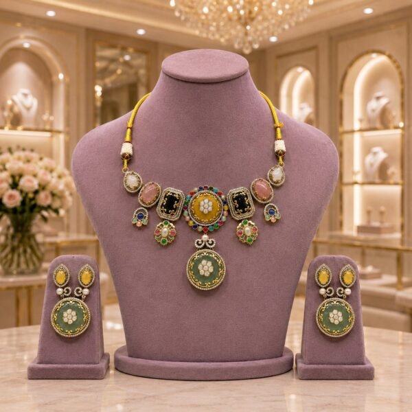 STATEMENT MULTICOLOR NECKLACE SET