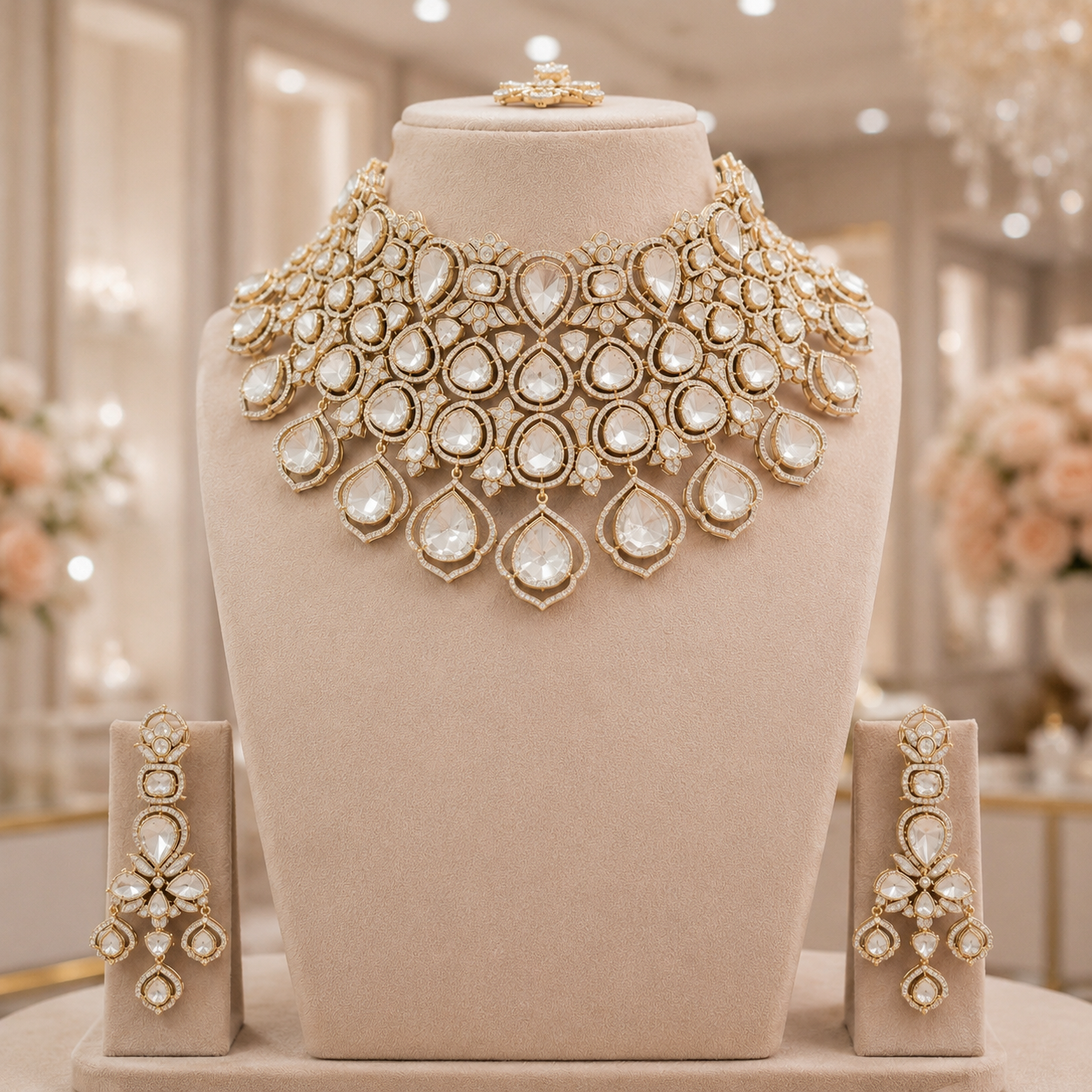 Uncut Kundan Bridal Necklace Set Manufacturer Mumbai India