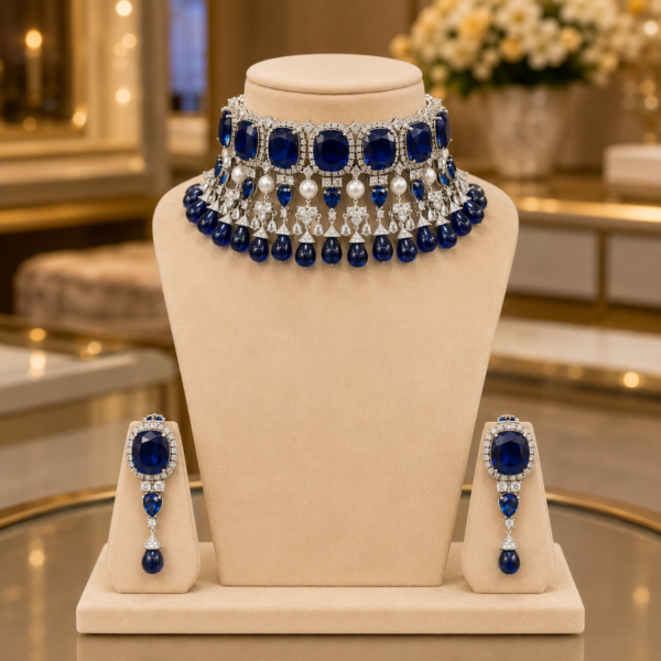 AD Pearl Choker Necklace Set Manufacturer India
