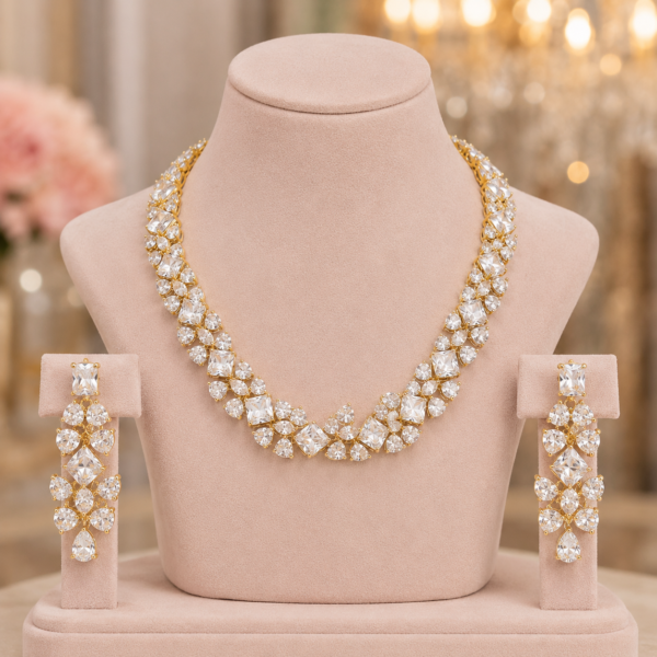 American Diamond Party Wear Necklace Set Manufactures India