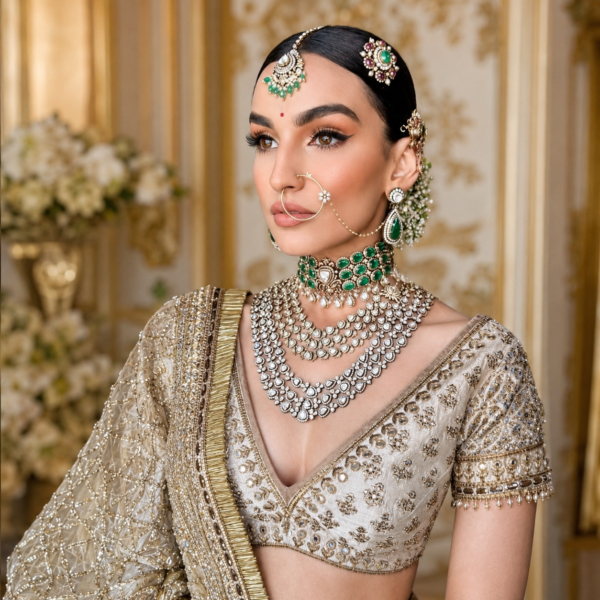 Designer Bridal Polki Necklace Set Manufacturer India
