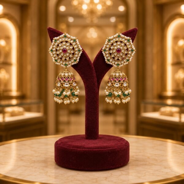 Designer Kundan Indian Jhumki Earrings Manufacturer India