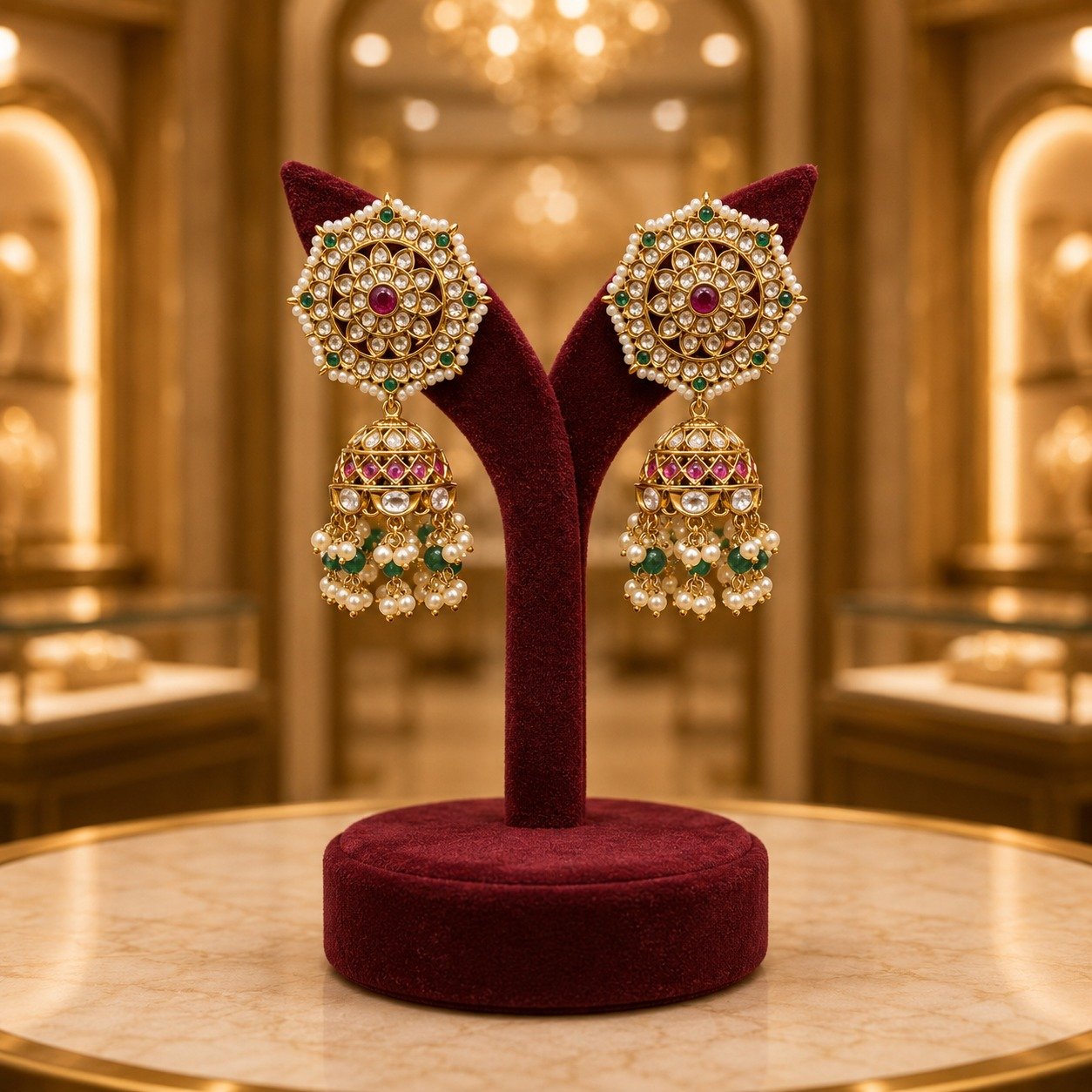 Designer Kundan Indian Jhumki Earrings Manufacturer India