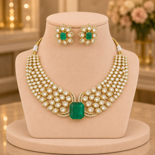 Doublet Moissanite Necklace Set Supplier India Wholesale