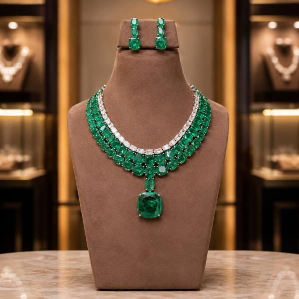 Doublet Statement Necklace Set with AD Manufacturer India