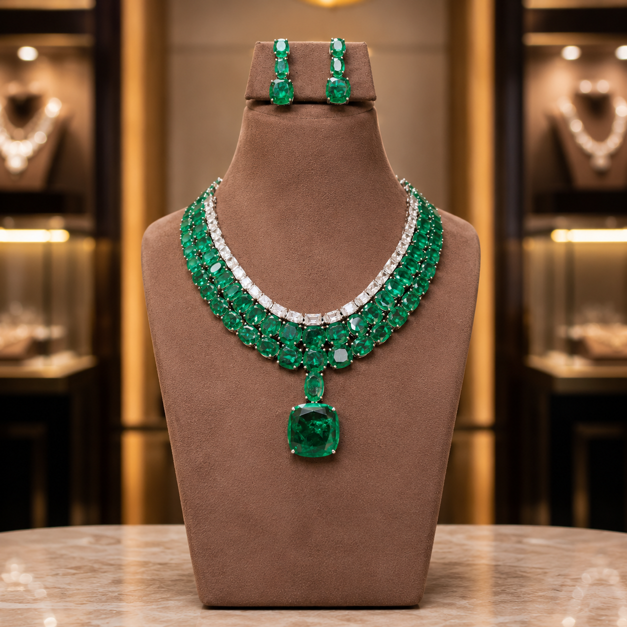Doublet Statement Necklace Set with AD Manufacturer India