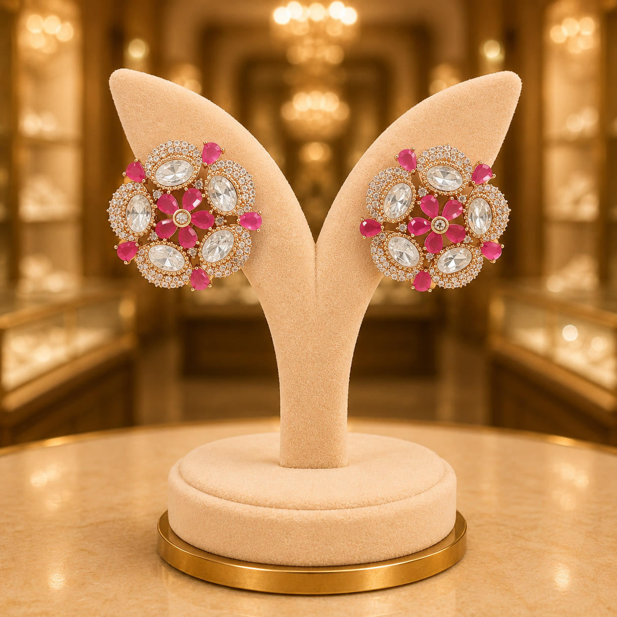 Kundan AD Stud Earrings Manufacturer India