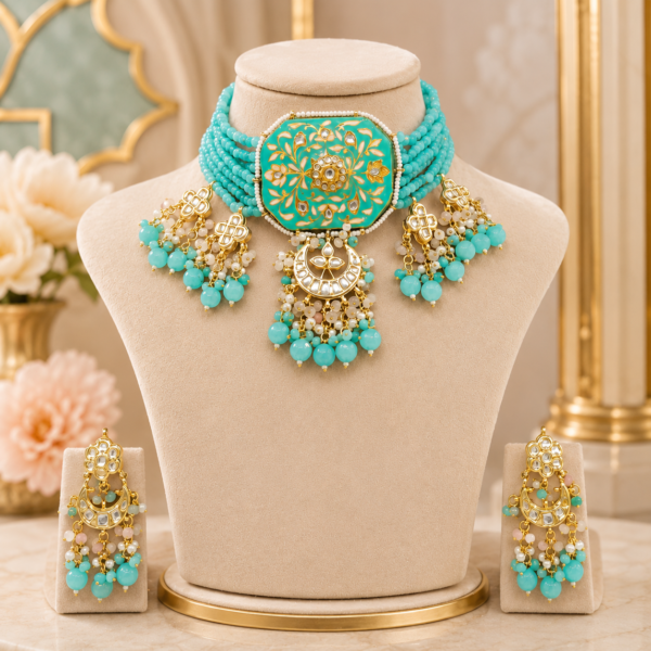 Meenakari Choker Necklace Set Exporter in India