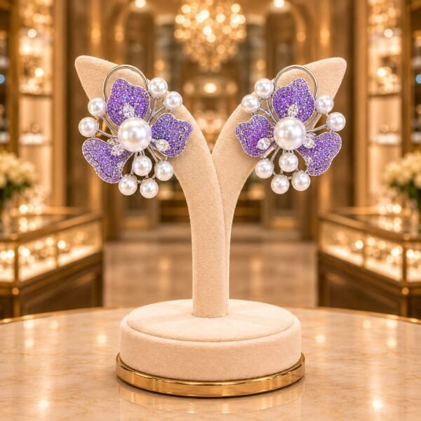 Nano Setting CZ Pearl Stud Earrings Manufacturer India