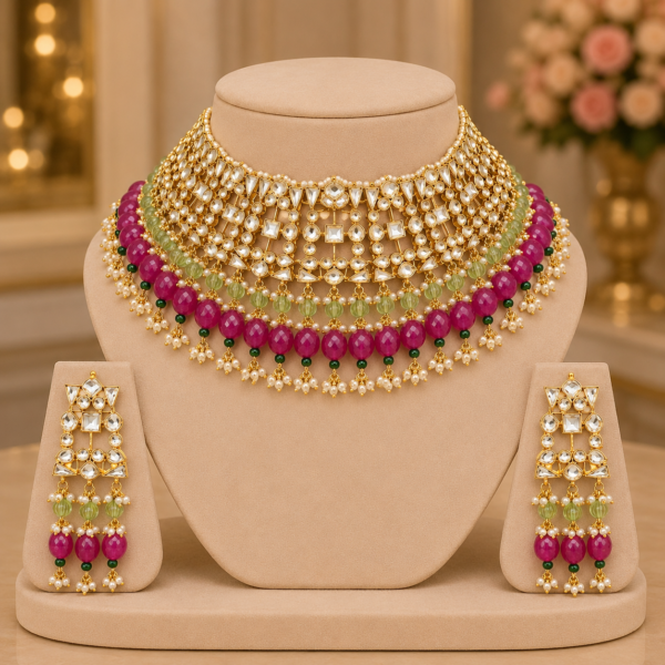 Panchi Kundan Wedding Necklace Set Wholesaler India Online