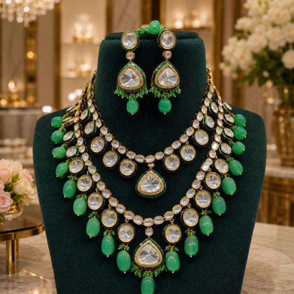 Polki Bridal Necklace Set Manufacturer India
