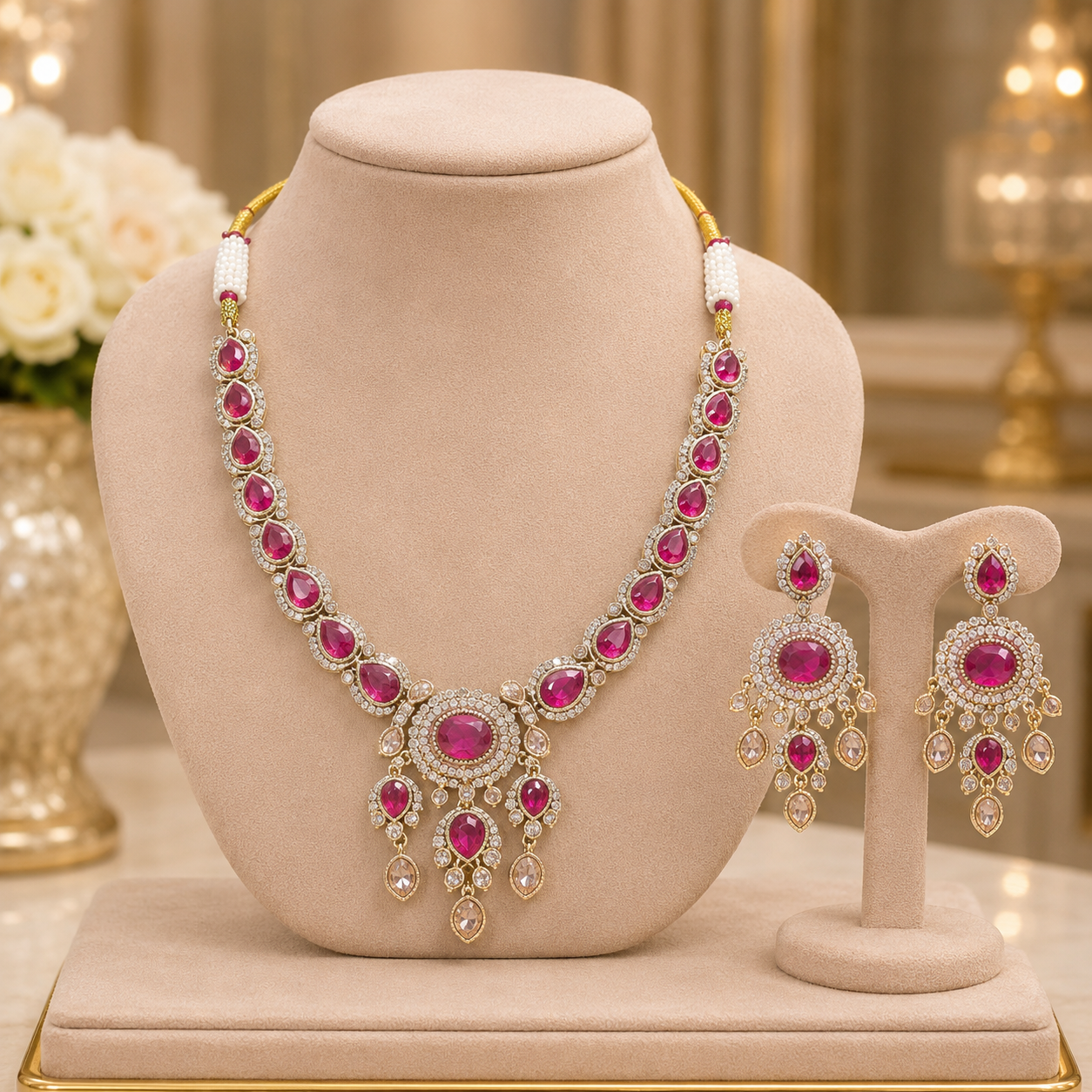 Reverse AD Necklace Set Manufacturer Exporter India