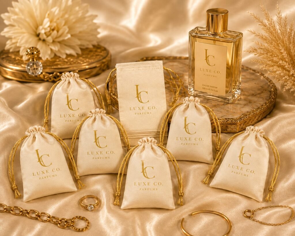 Premium Satin Potli Bags with Custom Logo Printing
