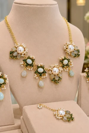 Amazonite Natural Stone Necklace Set